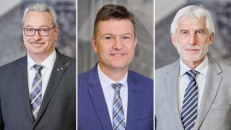 Editorial: Geschäftsführung der BG ETEM, Hans-Peter Kern, Jürgen Botti, Dr. Bernhard Ascherl.