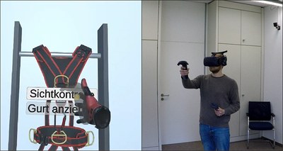 Airbus-Projekt Sicherheitstraining mit Virtual Reality: PSA-Ausrüstung anziehen.